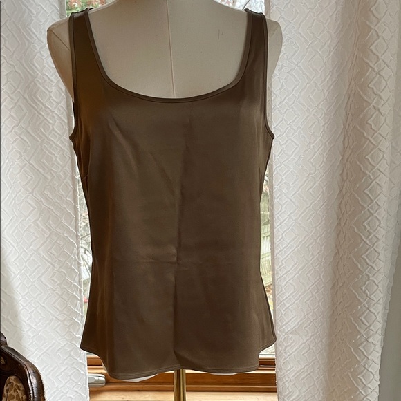 St. John Tops - St John Couture Bronze Satin Like Women's Tank Top Shell Small Holiday